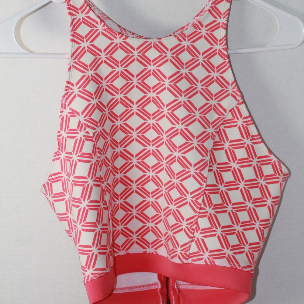 White and Pink Tank crop top (Hollister)